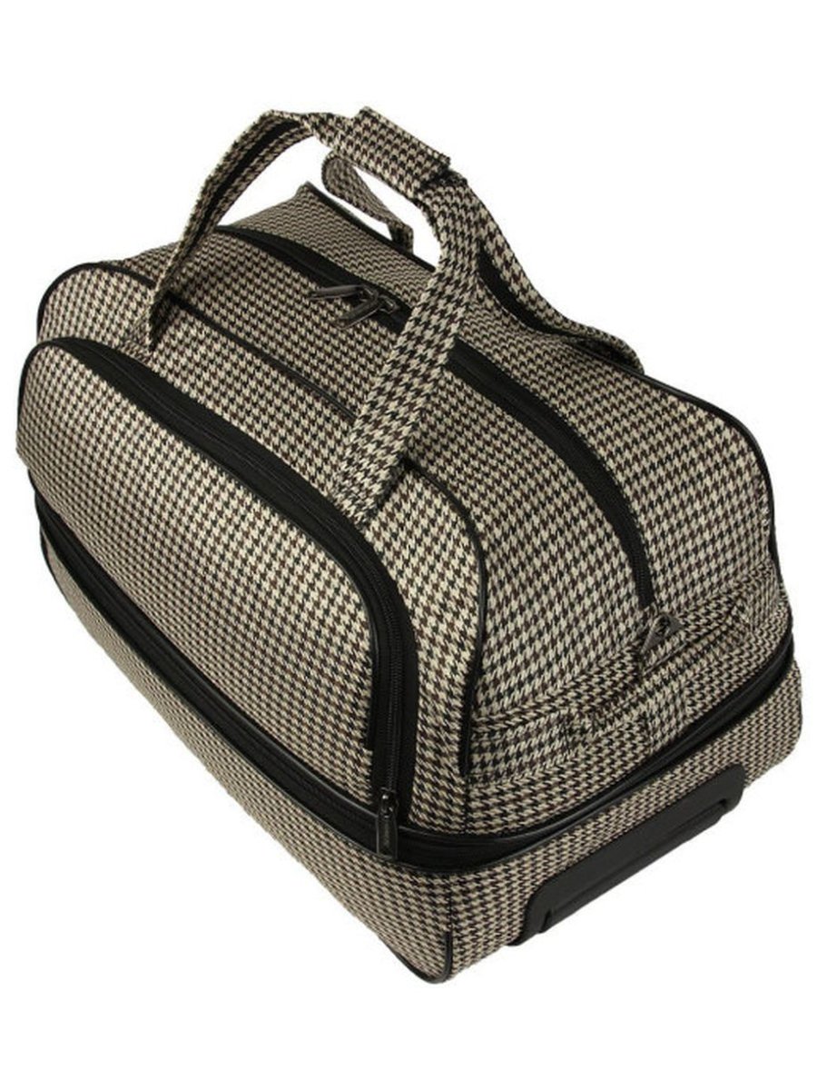 М-118 Сумка на колёсах дизайн гусиная лапка (Бежевый/50*32*30/полиэстер/NTL Continent)