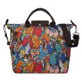 2-313 Сумка дорожная (Ручная кладь ПОБЕДА текстиль коты цветные/мультиколор) (мультиколор/36*30*27/текстиль)
