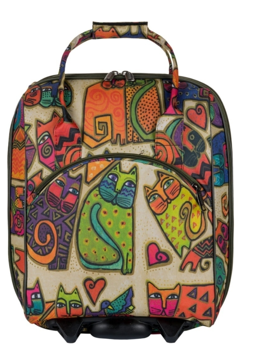 М-7314 Сумка на колесах дизайн кошки бежевый (бежевый/38*29*22/полиэстер/NTL Continent)