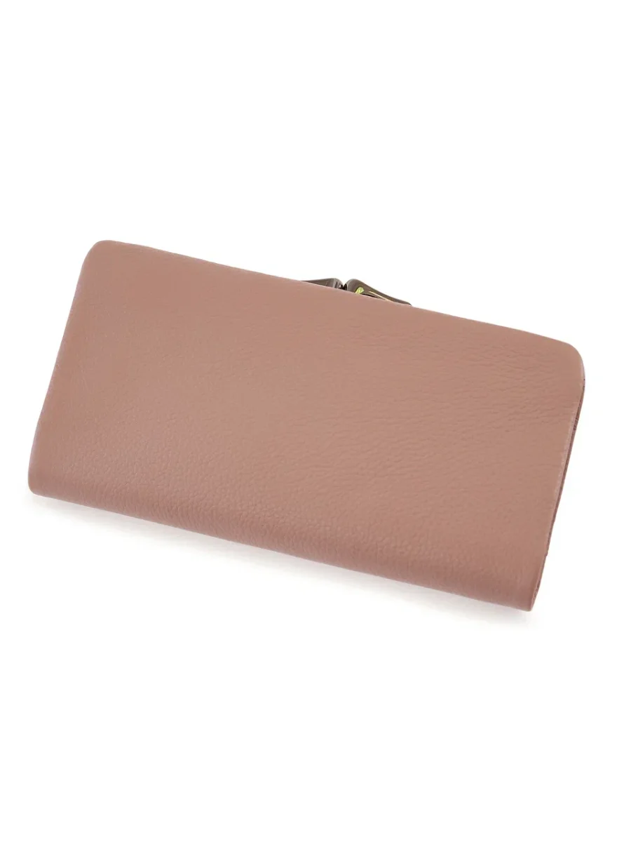51-373-18-2 Кошелек женский (пудровый) (Розовый/21*10*2/натуральная кожа)