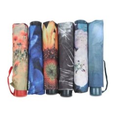 RW-43515 Зонт женский, 3 сл, механика (Мультиколор/8-54/эпонж/Russian Look)