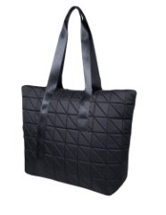 710-30304 Сумка шоппер/пляжная черный+треугольники (Dewspo) (Черный/38*34*15/текстиль/KATY NIKOLAEVA)