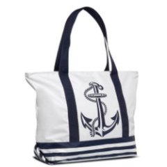 1-1 Сумка пляжная ((Морская/сине-белый)) (Белый/синий/52*38*18/текстиль/ANTAN)