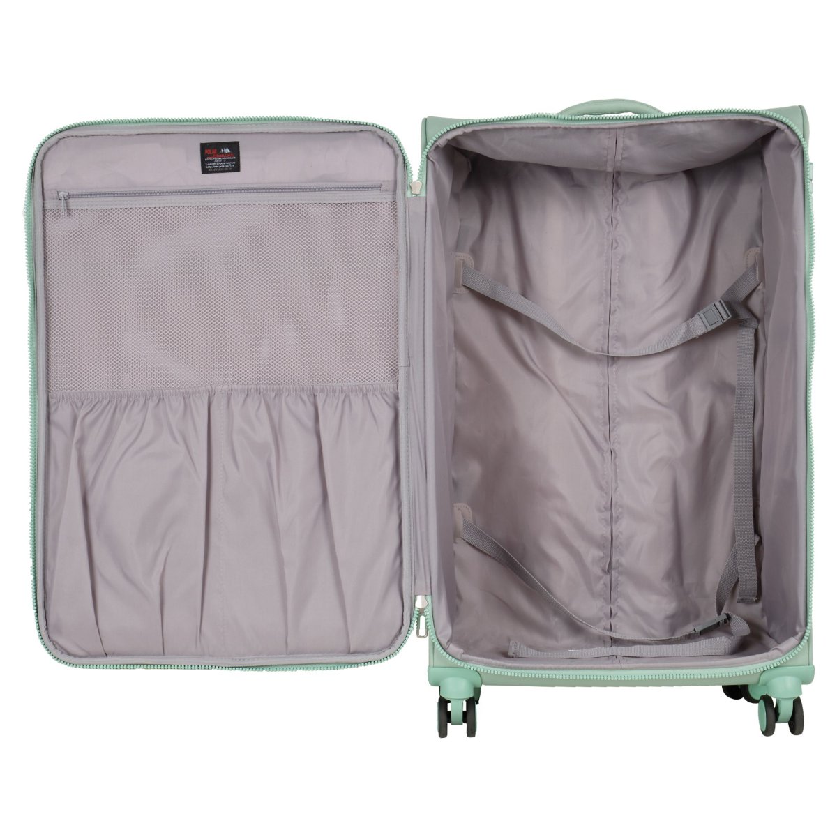 Р2322 (3-ой) D.Grey (28) чемодан большой тканевый облегченный (Серый тёмный/46*78*28/полиэстер/L/3,3 кг/91 литр/Polar)