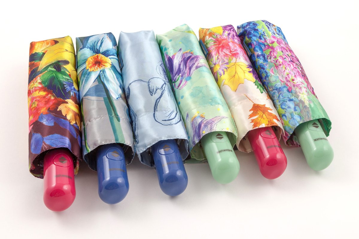 RW-43914 Зонт женский, 3 сл, полный автомат (Мультиколор/8-56/сатин/Russian Look)