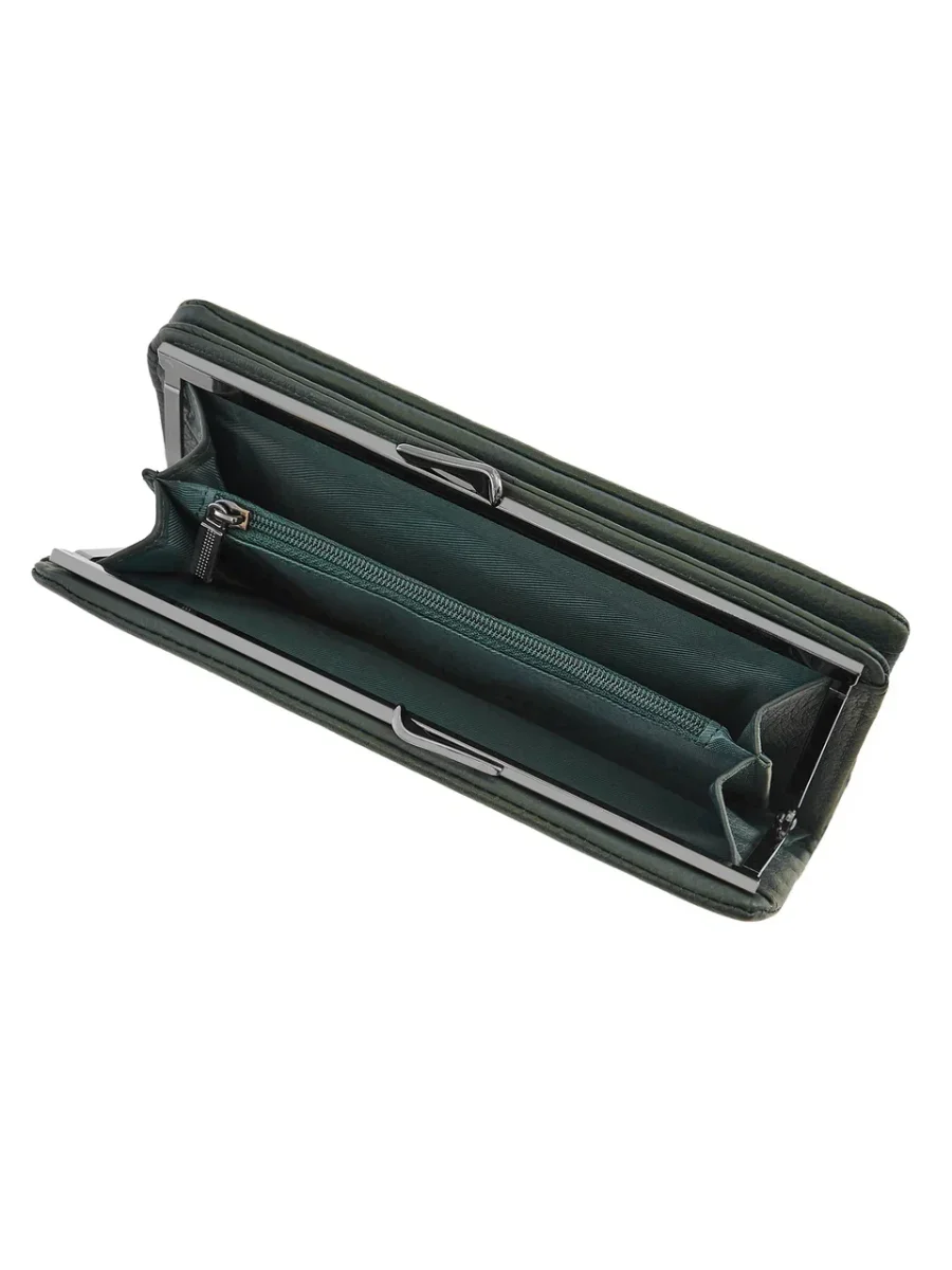 51-373-15-2 Кошелек женский (зелёный) (Зелёный/21*10*2/натуральная кожа)
