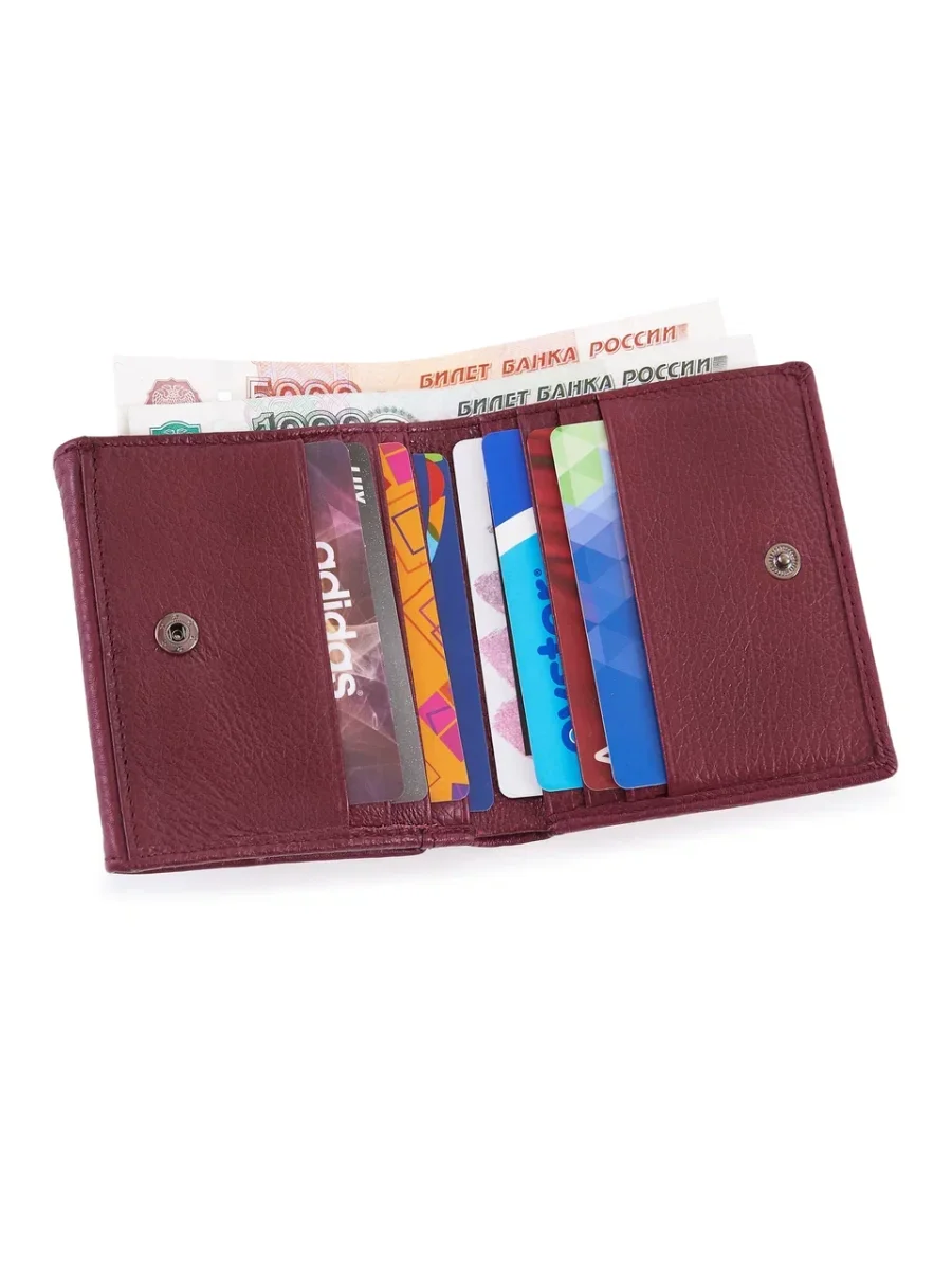 51-353-16-2 Кошелек женский (бордовый) (Бордовый/10*9,5*3/натуральная кожа)