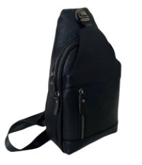 1084 Сумка-рюкзак на одной лямке натуральная кожа (чёрный) (черный/18*33*8/натуральная кожа/Hogerland)