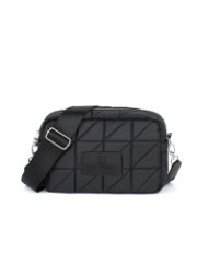 007-30304 Сумка женская кроссбоди черный+треугольники (Dewspo) (черный/21*14*8/текстиль/KATY NIKOLAEVA)