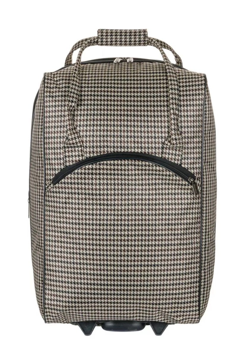 М-7301 Сумка на колесах дизайн гусиная лапка (Бежевый/55*26*35/полиэстер/NTL Continent)