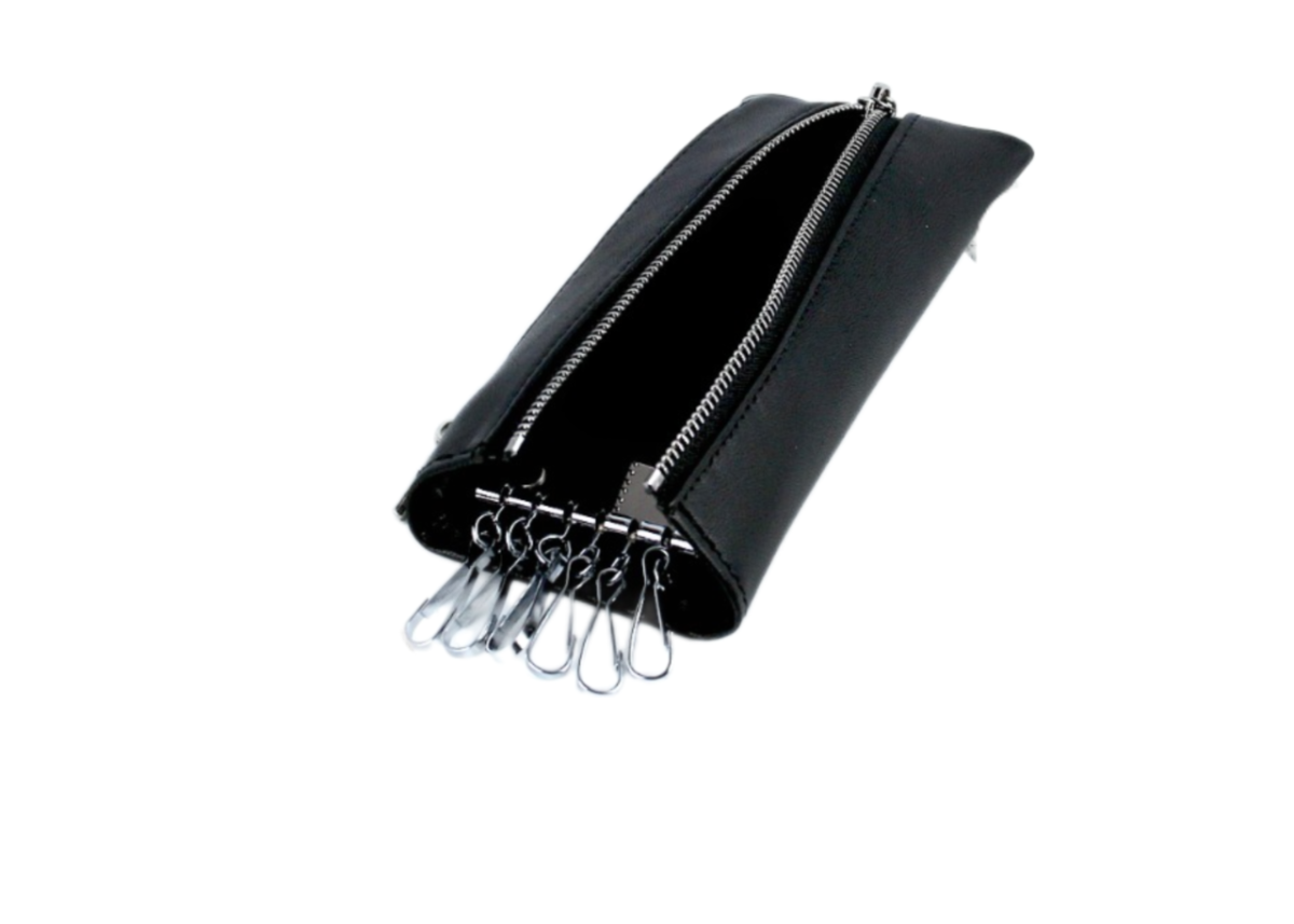 XP135-45A Ключница-карточница (чёрный) (Черный/17*7*1/натуральная кожа/Redmond)