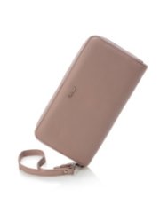 RD21-26E Портмоне женский на молнии (пудра) (Розовый светлый/натуральная кожа)