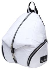 709-3140304 Рюкзак белый+ромбы большие+карабин (Dewspo) (белый/29*37*16/текстиль/KATY NIKOLAEVA)