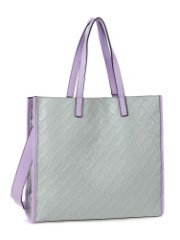 112-102-38 Сумка женская серый/сиреневый (Серый/сиреневый/35*34*12/Экокожа/Portofiano)