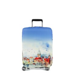 W1079-L FABRETTI Чехол для чемодана 92%полиэстер 8%спандекс (голубой/L/полиэстер/спандекс/FABRETTI)