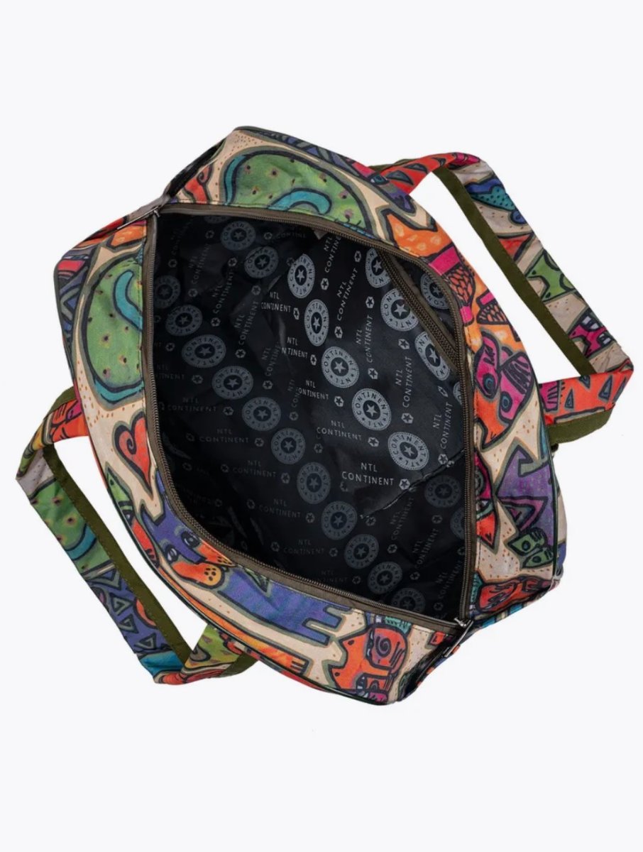 М-7318-1Б Сумка на колесах с бьютиком дизайн кошки бежевый (бежевый/полиэстер/NTL Continent)