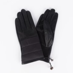 141322L-13890-01-7,5 Перчатки женские Russian Look черный (м) (Черный/7,5/полиэстер/натуральная кожа/Russian Look)