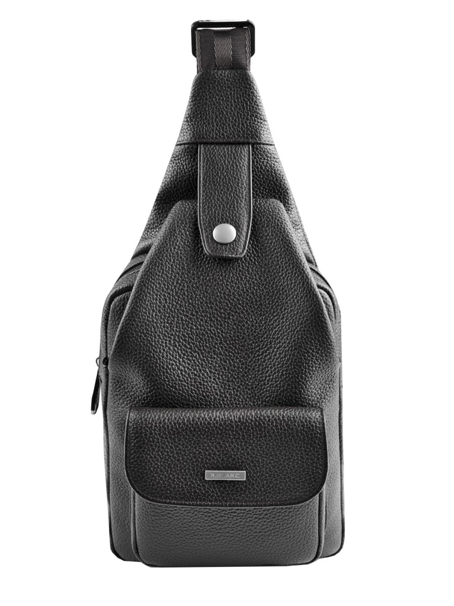 75831 Рюкзак на одной лямке АЛАН DEERSKIN кожа черный (черный/17*21*8/натуральная кожа/R.Blake)