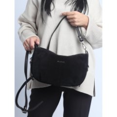 3229LNC Сумка женская замша (Черный) (Черный/29*17*8/натуральная замша/кожа/Richet)