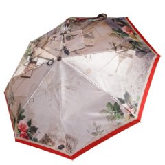 UFLS0057-13 Зонт женский Fabretti, облегченный автомат, 3 сложения, сатин (бежевый/сатин/FABRETTI)