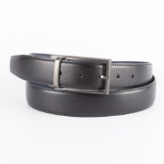 MLJJ3563-01/04 Ремень мужской (чёрный/синий) (Черный/синий/110-130 см/натуральная кожа/Jonas Hanway)