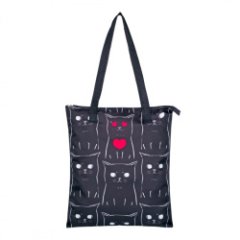 SH-7 Сумка-Шоппер ACROSS  (Черный/38*43*1/полиэстер/0,15 кг)